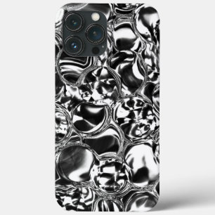 Funda Para iPhone 13 Pro Max Burbujas plateadas con vidrio o tono metalizado qu
