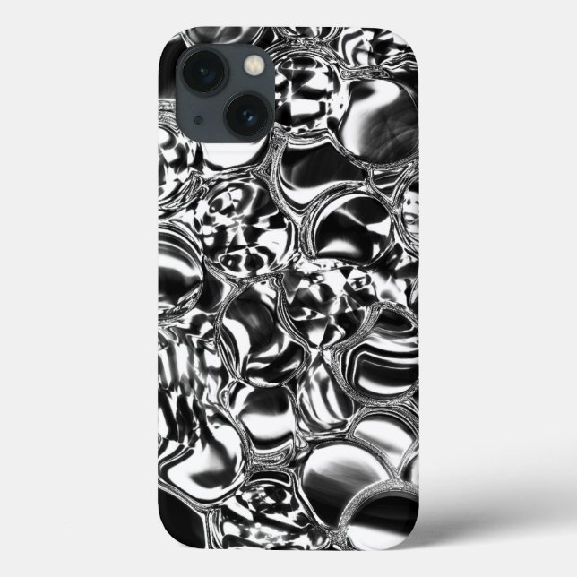 Funda De Case-Mate Para iPhone Burbujas plateadas de vidrio o tono metalizado (Reverso)