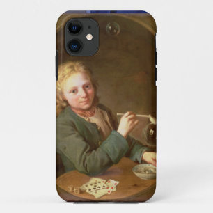 Funda Para iPhone 11 Burbujas que soplan del hombre joven de un tubo de
