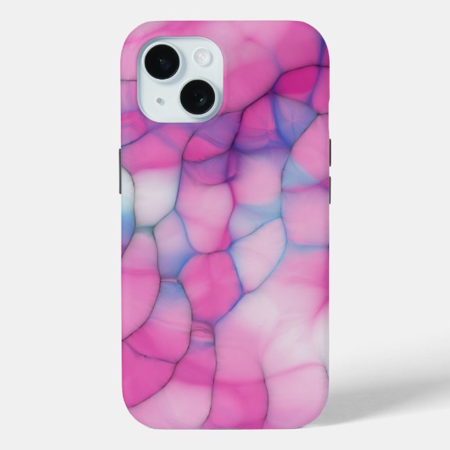 Funda De Case-Mate Para iPhone burbujas rosa y azul (Reverso )
