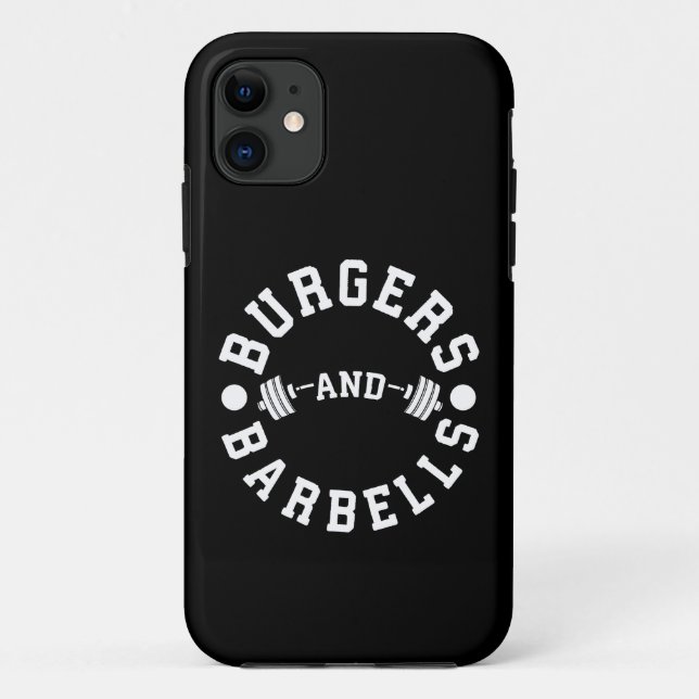 Funda De Case-Mate Para iPhone Burgers and Barbells - Graciosa motivación de entr (Reverso)