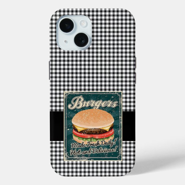 Funda De Case-Mate Para iPhone Burgers Retro (Reverso )