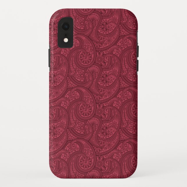 Funda De Case-Mate Para iPhone Burgundy Paisley (Reverso)