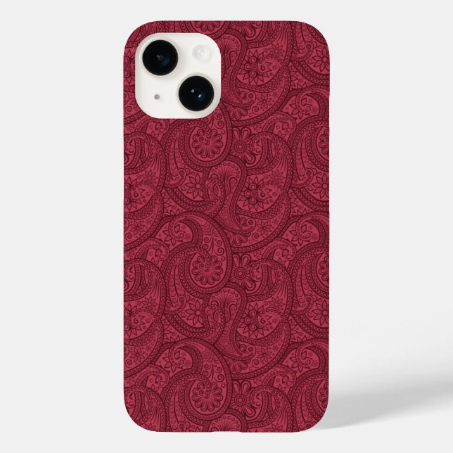 Funda De Case-Mate Para iPhone Burgundy Paisley (Reverso )