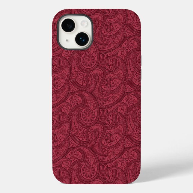 Funda De Case-Mate Para iPhone Burgundy Paisley (Reverso )
