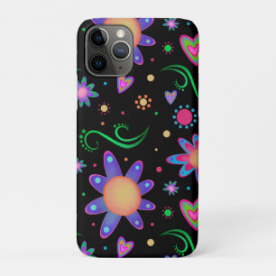 Funda Para iPhone 11 Pro Burla floral negra de la inespiritualidad