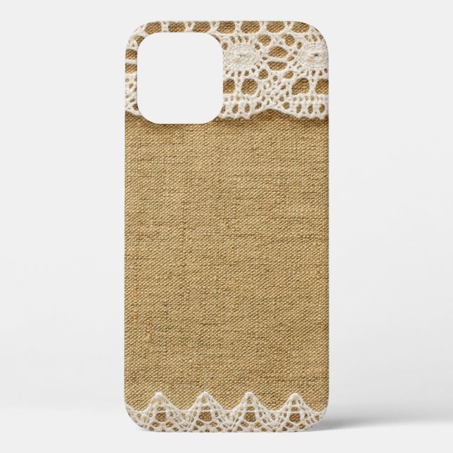 Funda De Case-Mate Para iPhone Burlap con encaje (Reverso )