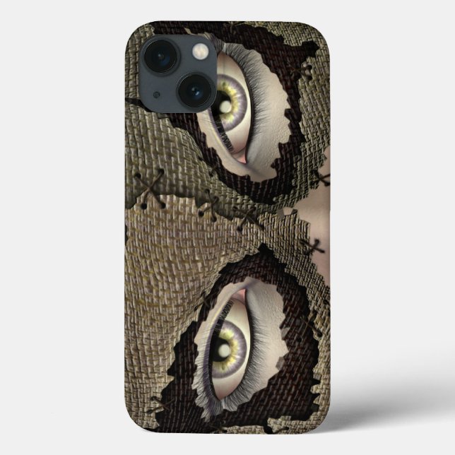 Funda De Case-Mate Para iPhone Burlap Sack Masked Female Eyes (Reverso)