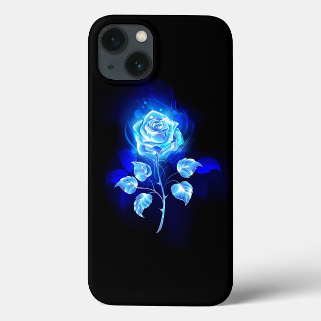 Funda De Case-Mate Para iPhone Burning Blue Rose (Reverso)