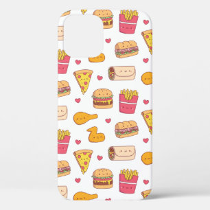 Funda Para iPhone 12 Burrito lindo Pizza Sandwich Burger Fries Patrón