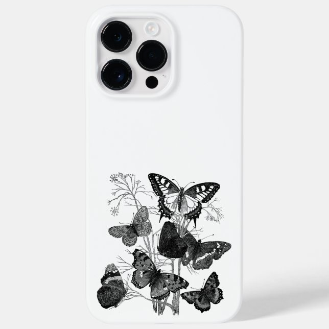 Funda De Case-Mate Para iPhone Butterflie negro y blanco (Reverso)