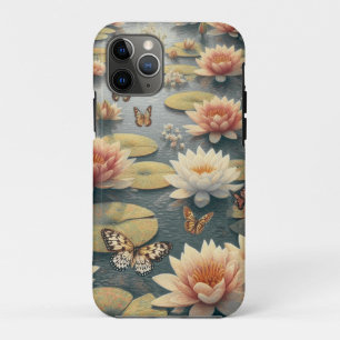 Funda Para iPhone 11 Pro Butterflies Lilies in the Lake