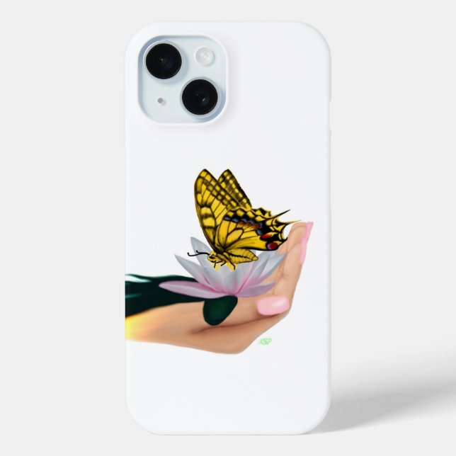 Funda De Case-Mate Para iPhone Butterfly on Lotus Bloom (Reverso )