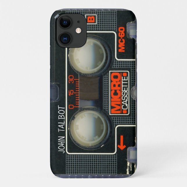 Funda De Case-Mate Para iPhone Ca iPC personalizada Retro Micro Audiotape Cassett (Reverso)
