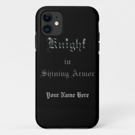 Funda Para iPhone 11 Caballero en texto brillante de la mirada de la