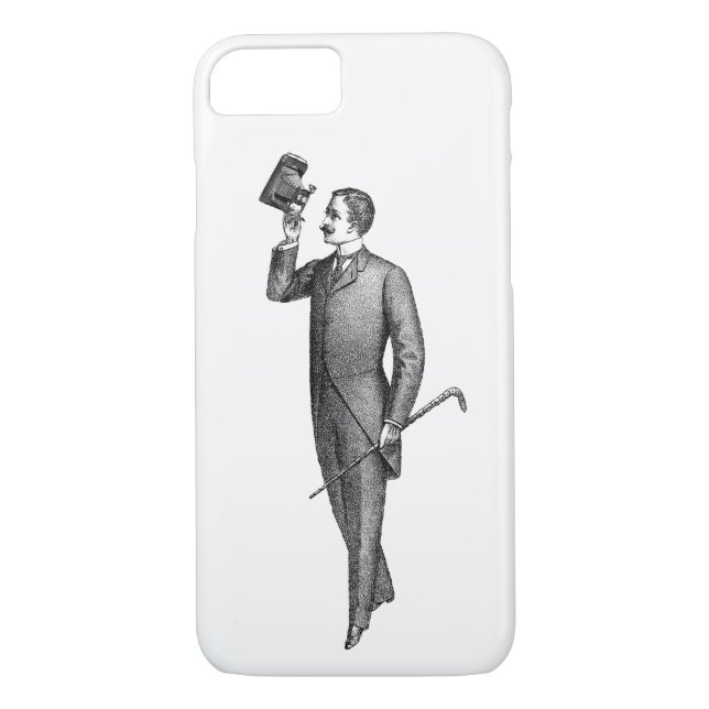 Funda De Case-Mate Para iPhone Caballero victoriano Selfie (Reverso)