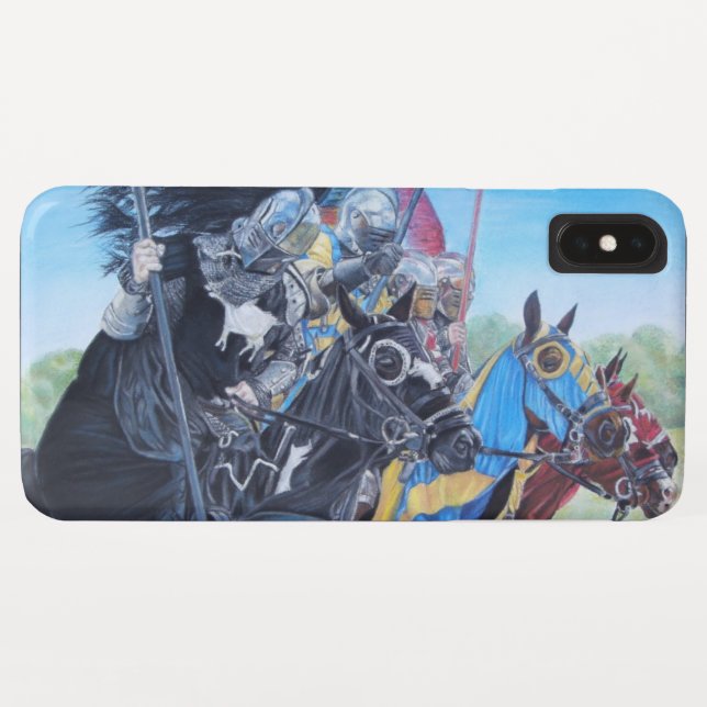 Funda De Case-Mate Para iPhone caballeros medievales montando a caballo histórico (Reverso (horizontal))