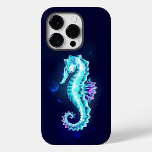 Funda Para iPhone 14 Pro De Case-Mate caballito de mar de hielo de cristal sobre fondo a