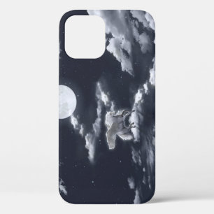Funda Para iPhone 12 Caballo alado blanco: cielo iluminado por la luna.