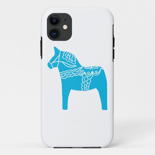 Funda De Case-Mate Para iPhone Caballo azul de Dala (Reverso)