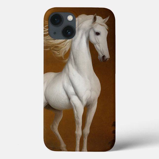 Funda De Case-Mate Para iPhone Caballo blanco elegante (Reverso)