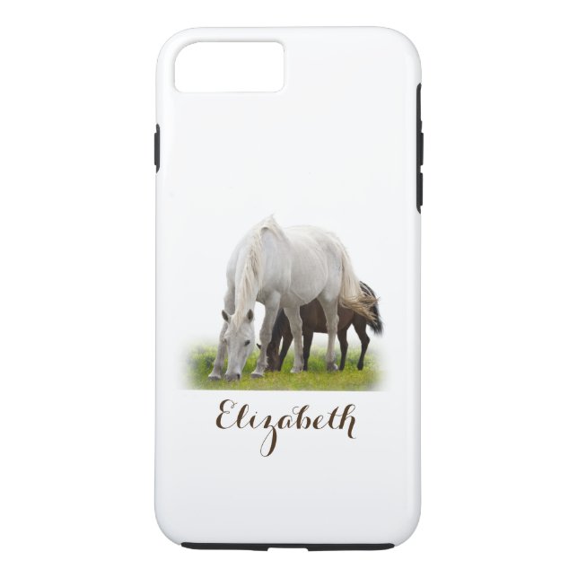 Funda De Case-Mate Para iPhone Caballo blanco personalizado con dolor (Reverso)