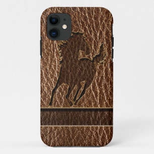 Funda Para iPhone 11 Caballo con aspecto de cuero