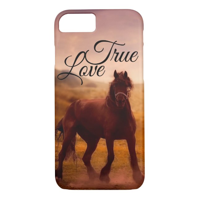 Funda De Case-Mate Para iPhone Caballo de amor verdadero (Reverso)