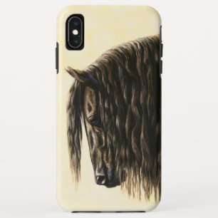 Funda Para iPhone XS Max Caballo de Borrador Friesiano Negro