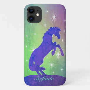 Funda Para iPhone 11 Caballo de cría púrpura V (estrellas)
