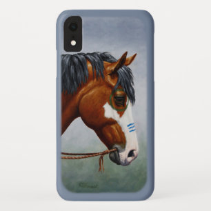 Funda Para iPhone XR Caballo de Guerra de Pinto de la Bahía Nativa Amer