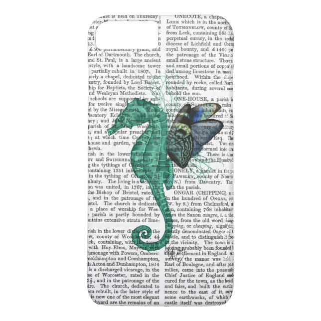 Funda De Case-Mate Para iPhone Caballo de mar alado (Reverso)