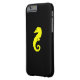 Funda De Case-Mate Para iPhone Caballo de mar amarillo-sobre-negro (Reverso Izquierdo)