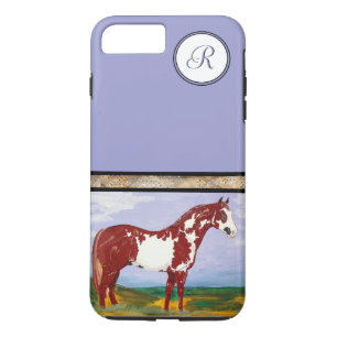 Funda Para iPhone 8 Plus/7 Plus Caballo de pintura overo (monograma)