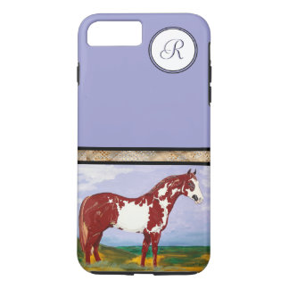 Funda Para iPhone 8 Plus/7 Plus Caballo de pintura overo (monograma)