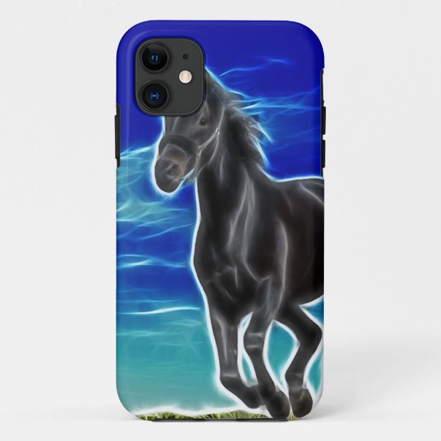 Funda De Case-Mate Para iPhone Caballo de Stallion negro (Reverso)