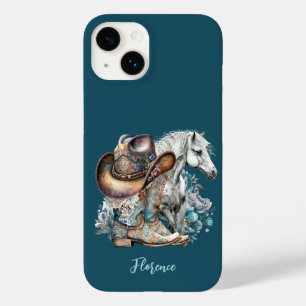 Funda Para iPhone 14 De Case-Mate Caballo de vaca botas de vaquero gorra floral occi