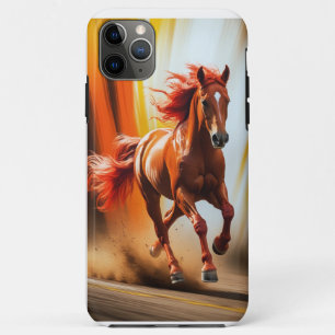 Funda Para iPhone 11 Pro Max Caballo en Carrera Ardiente – Arte de Energía Diná