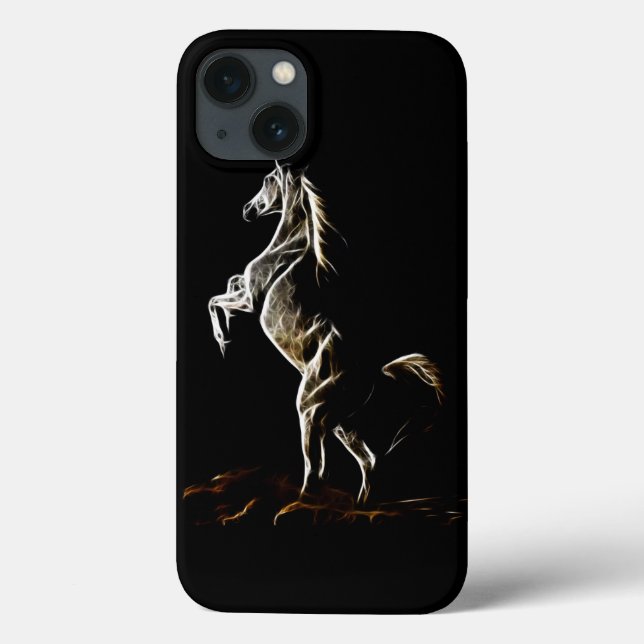 Funda De Case-Mate Para iPhone Caballo fractal blanco (Reverso)