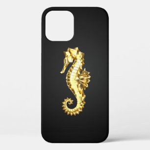 Funda Para iPhone 12 Pro Caballo marino polígono de oro