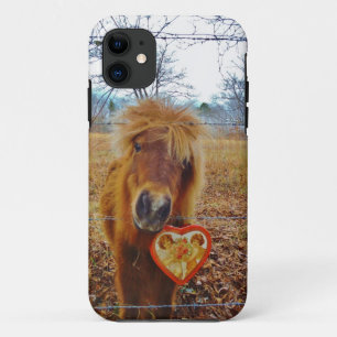 Funda Para iPhone 11 Caballo marrón en miniatura del corazón de San Val