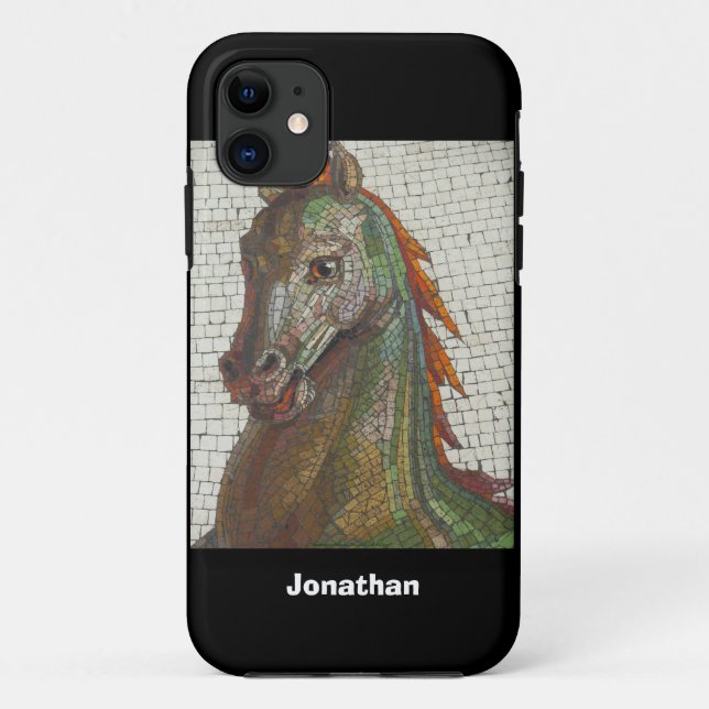 Funda De Case-Mate Para iPhone Caballo Mosaico, Nombre,  (Reverso)