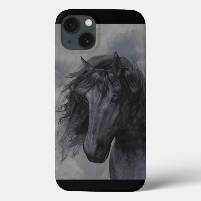 Funda De Case-Mate Para iPhone Caballo negro (Reverso)