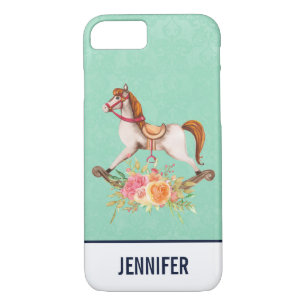 Funda Para iPhone 8/7 Caballo rocoso vintage con Bouquet floral