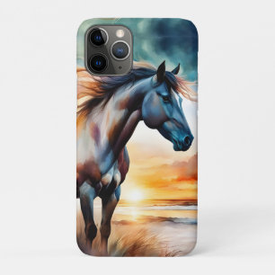 Funda Para iPhone 11 Pro Caballo salvaje en una duna fresca al atardecer