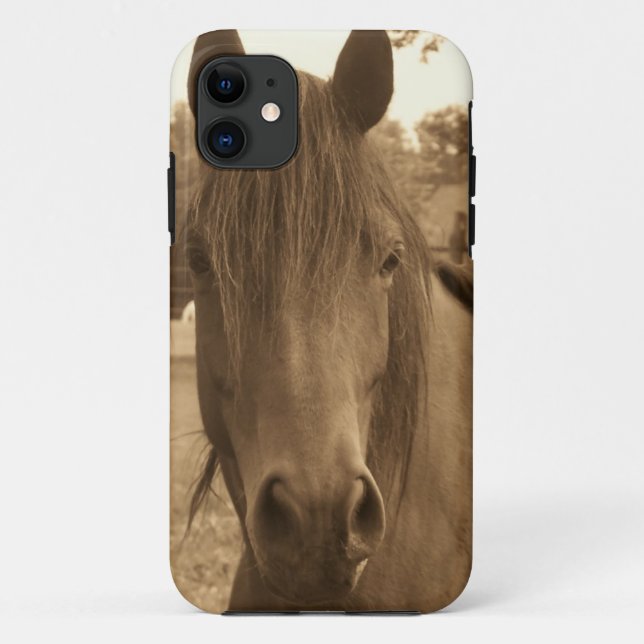 Funda De Case-Mate Para iPhone Caballo Sepia (Reverso)