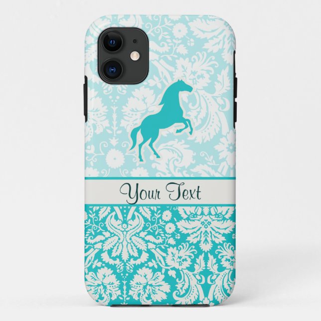 Funda De Case-Mate Para iPhone Caballo verde azulado (Reverso)
