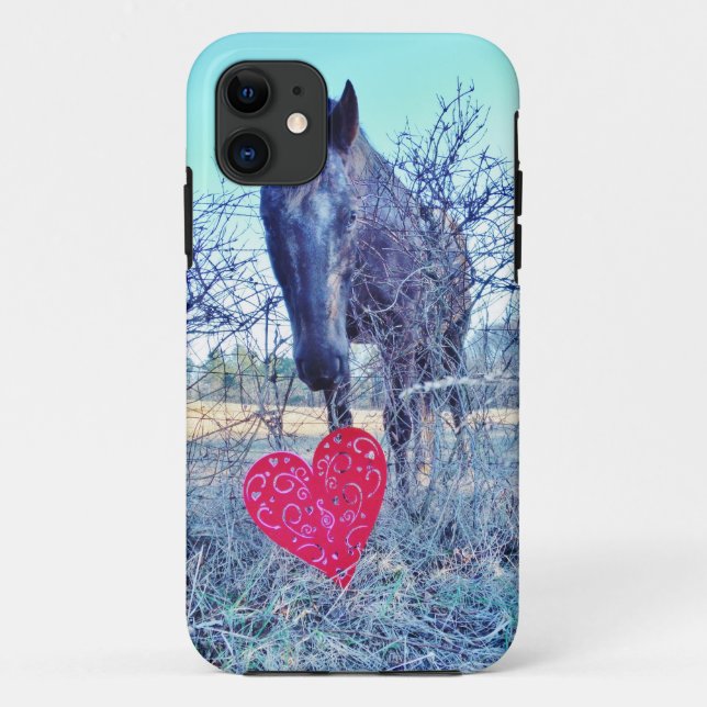 Funda De Case-Mate Para iPhone Caballo y corazón (Reverso)