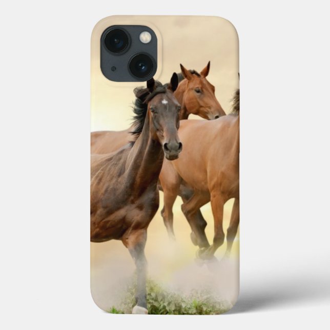 Funda De Case-Mate Para iPhone Caballos al atardecer (Reverso)