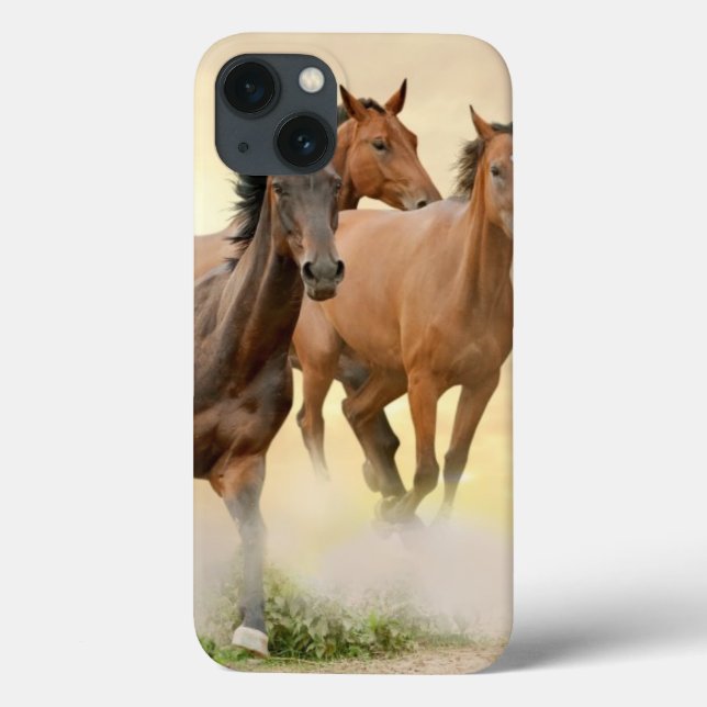 Funda De Case-Mate Para iPhone Caballos al atardecer (Reverso)